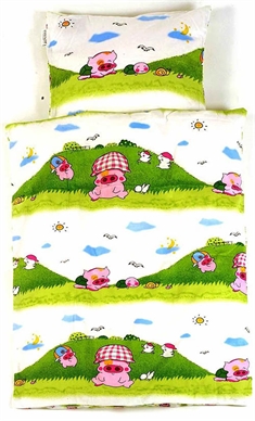 Junior sengetøj 100x140 cm - Lille pink gris - 100% bomuld - Essenza junior sengesæt